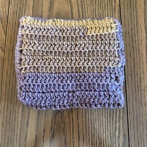 Handmade Crochet Potholder in Purple and Yellow. NWOT